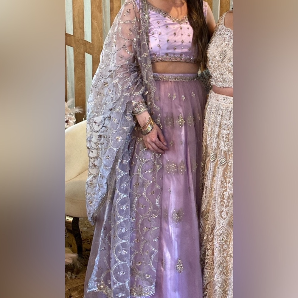 Lilac Embroidered Lehenga